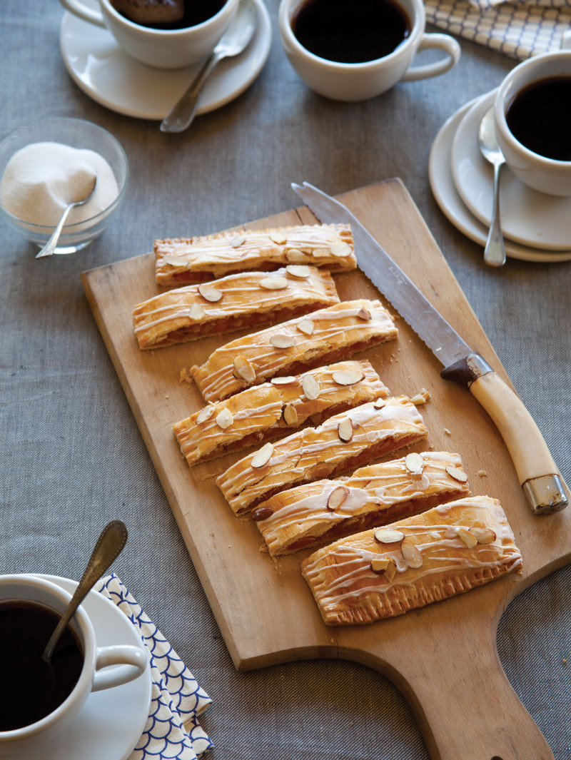 Fruit & Rum Almond Pastry Spoon Fork Bacon