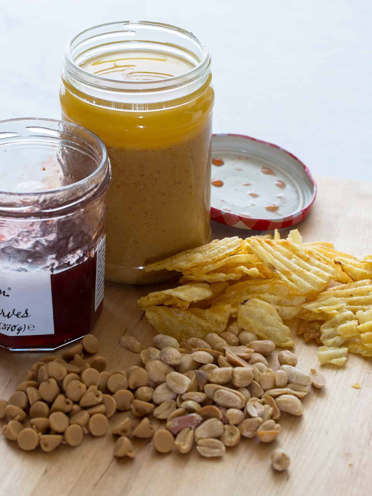 Peanut Butter & Jelly Potato Chip Bars Spoon Fork Bacon