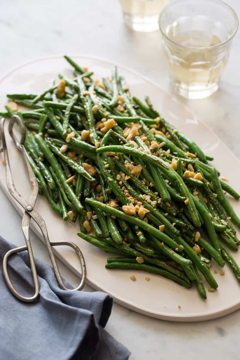 Lightly Roasted Green Beans Side dish recipe Spoon Fork Bacon