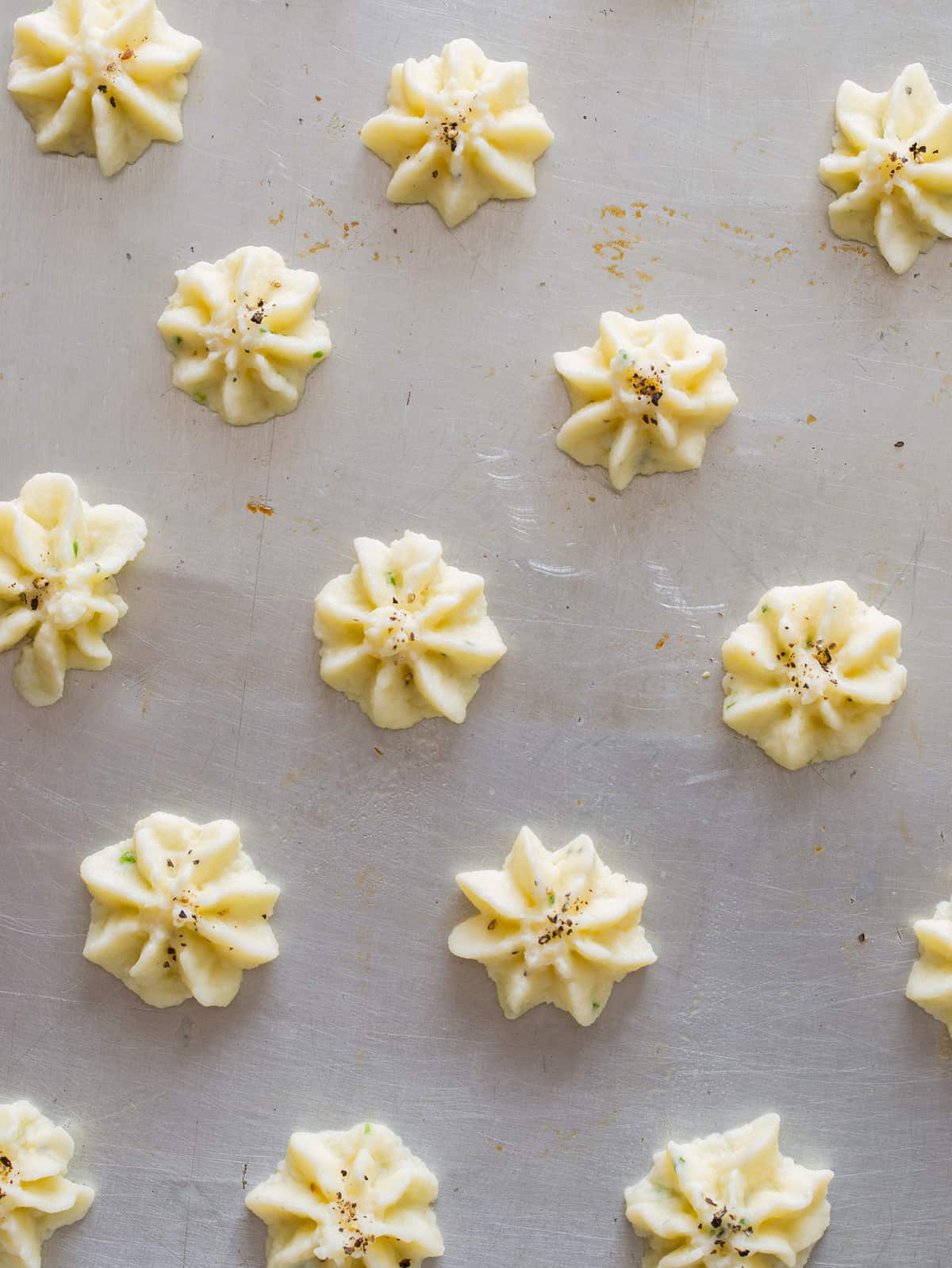 Mashed Potato Chips Dutchess Potatoes Spoon Fork Bacon