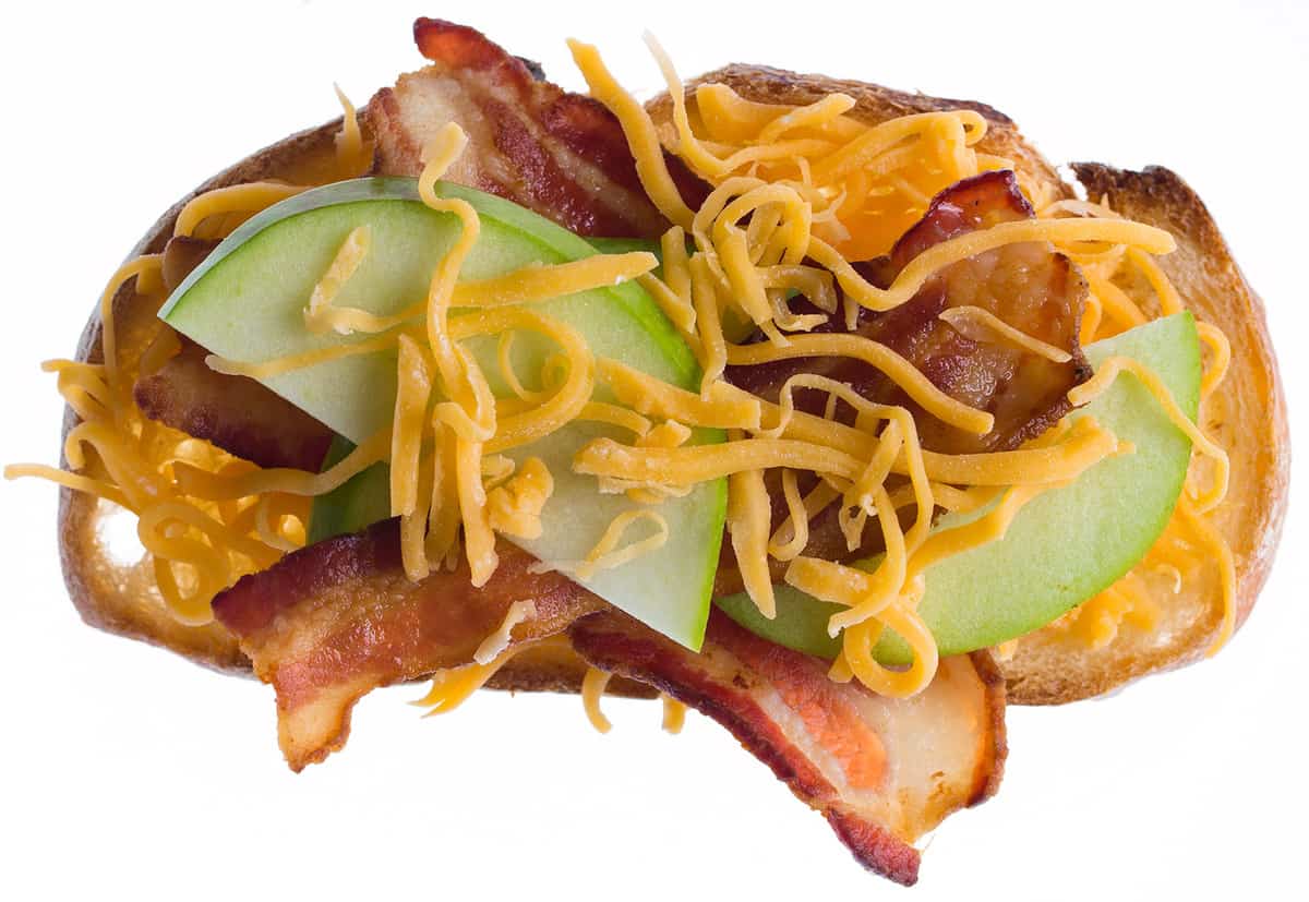 Bacon Apple Cheddar Grilled Cheese Spoon Fork Bacon