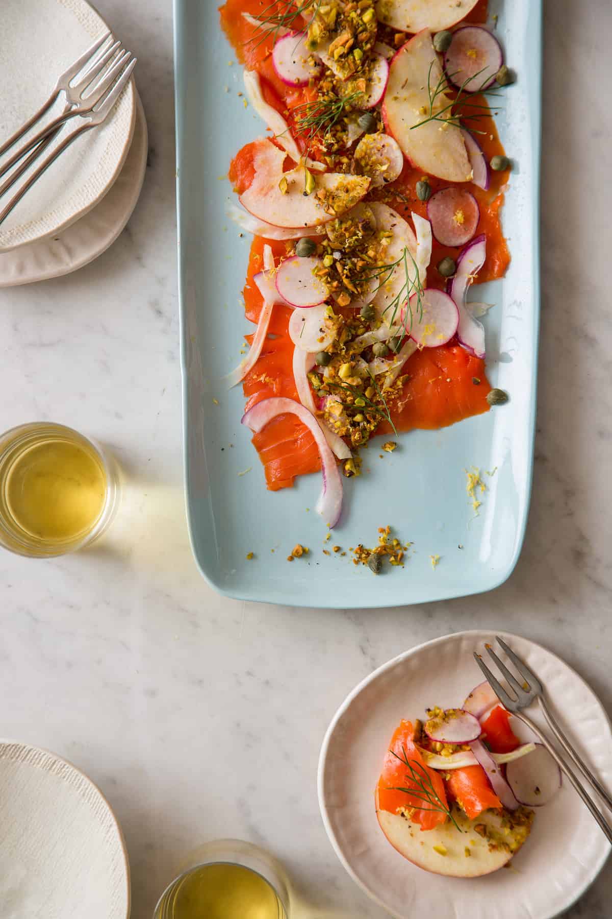 Smoked Salmon Carpaccio Spoon Fork Bacon