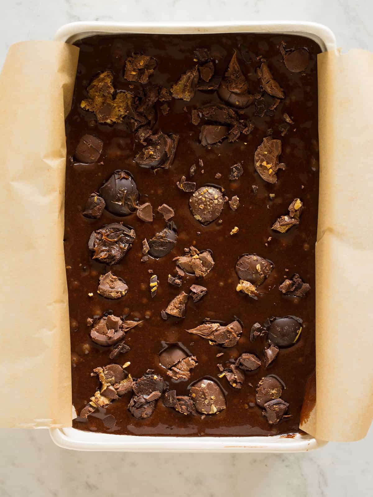 Chocolate Truffle Studded Brownies Spoon Fork Bacon