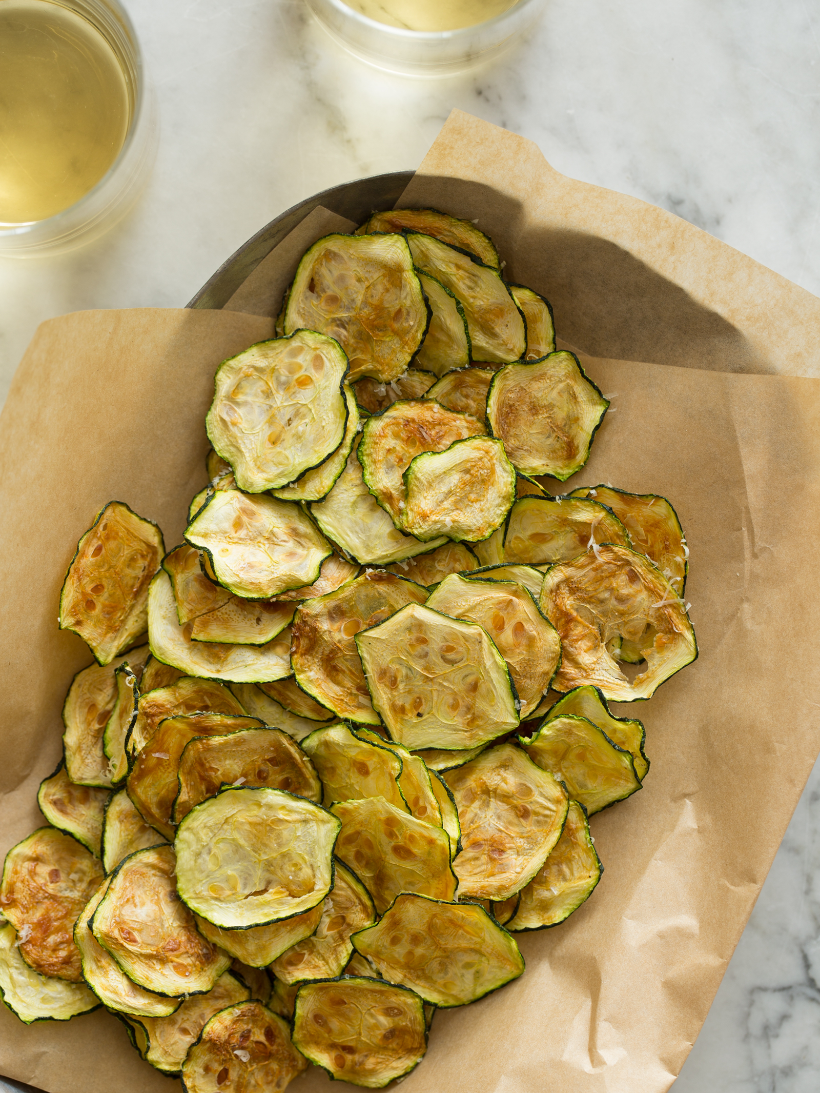 Parmesan Zucchini Crisps Spoon Fork Bacon