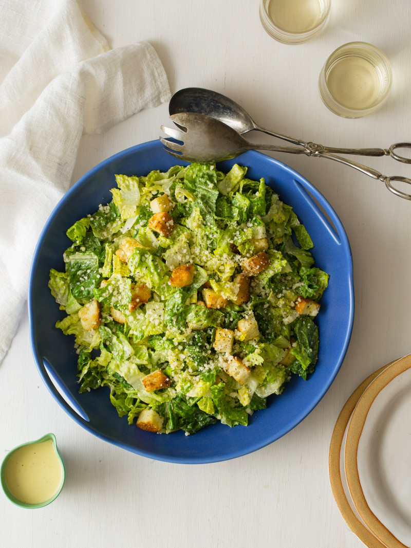 Classic Caesar Salad Spoon Fork Bacon