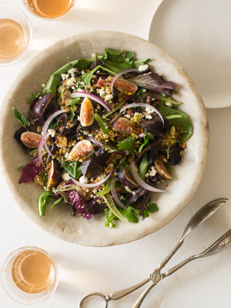 Fresh Fig and Pistachio Salad Spoon Fork Bacon