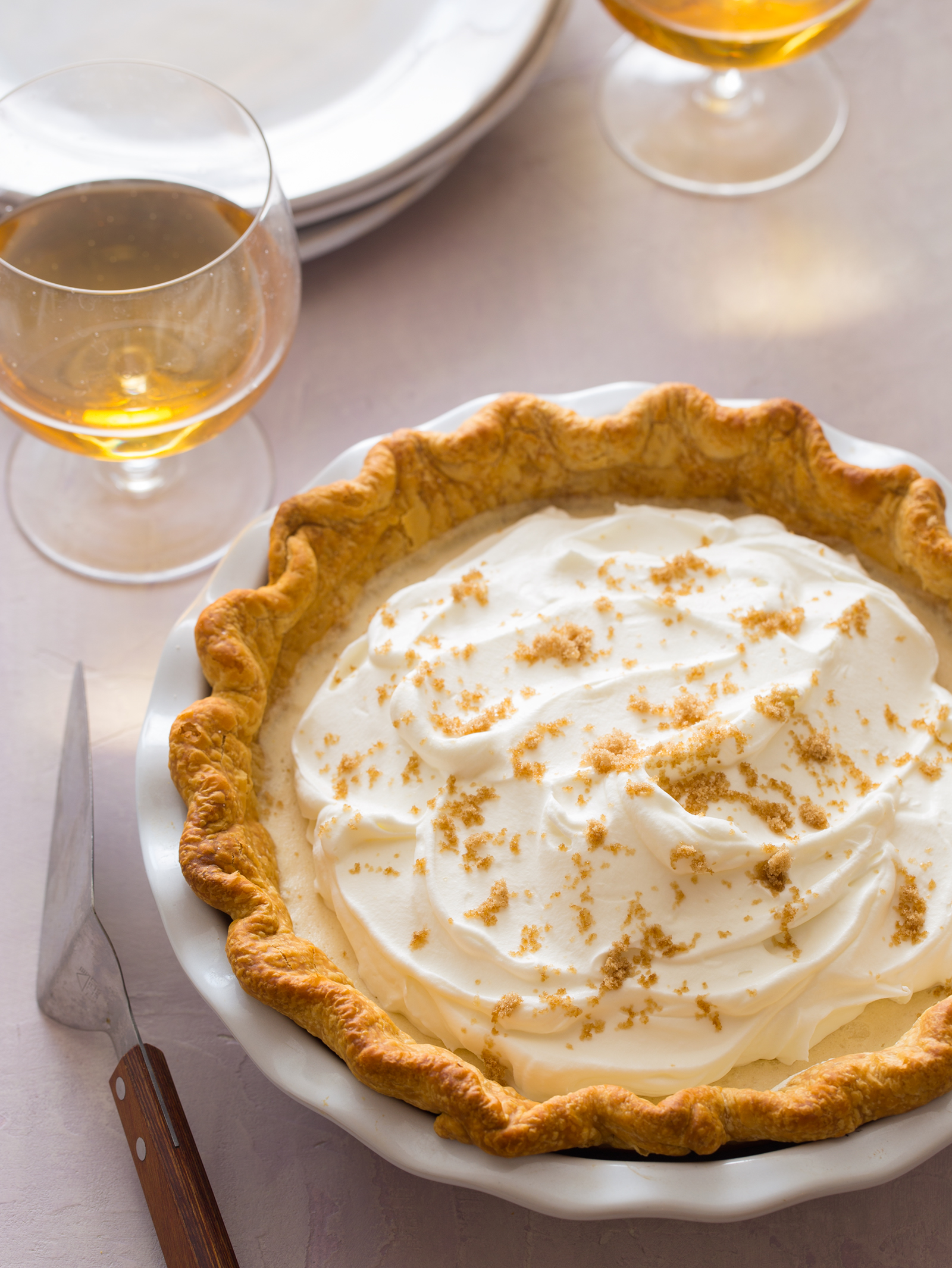 Maple Chiffon Pie Spoon Fork Bacon