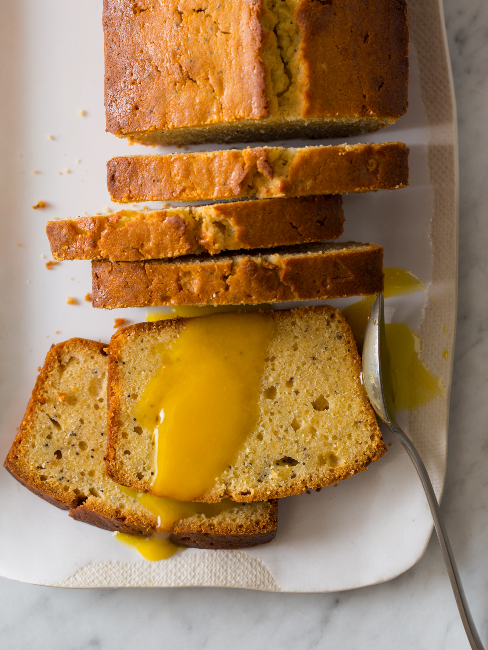Grapefruit & Poppy Seed Pound Cake Spoon Fork Bacon