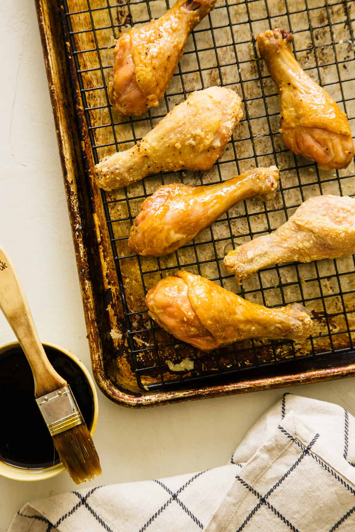 Crispy Baked Teriyaki Drumsticks Spoon Fork Bacon