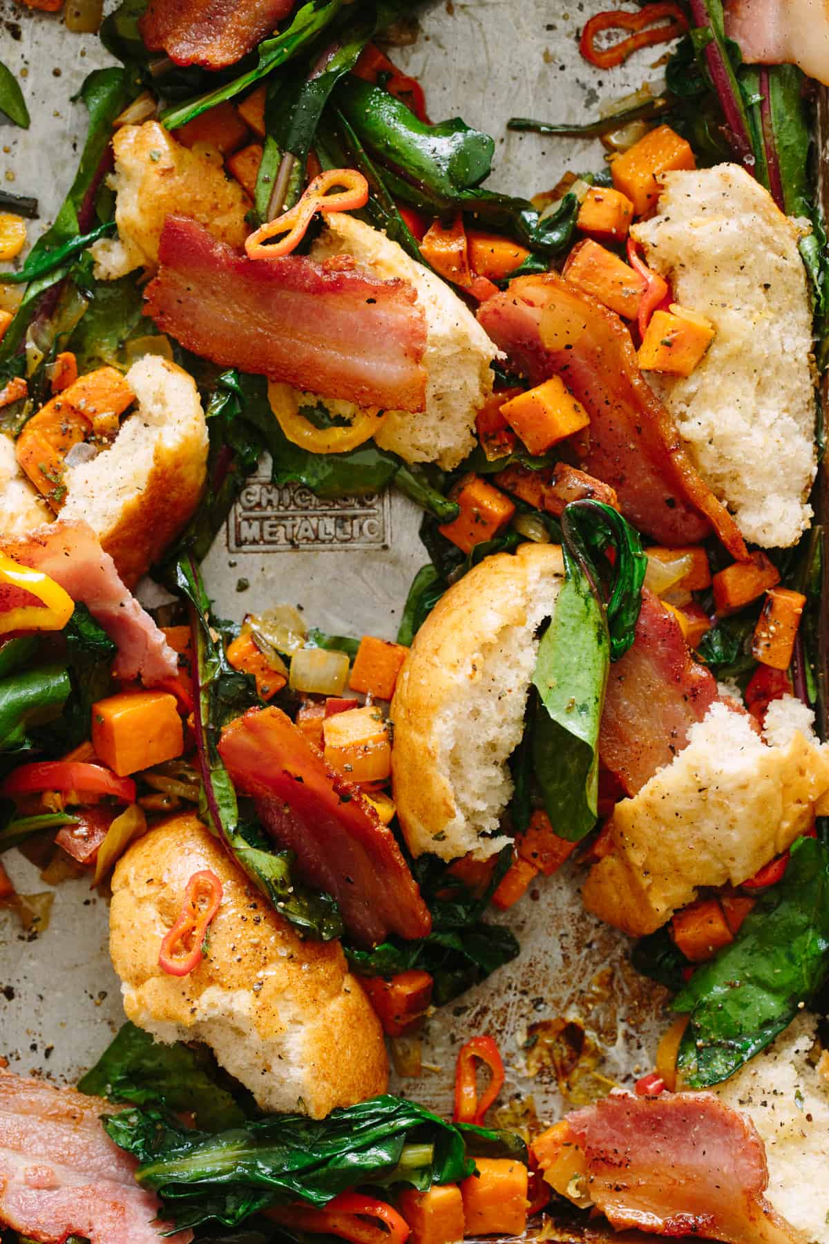 Savory Breakfast Pan Spoon Fork Bacon