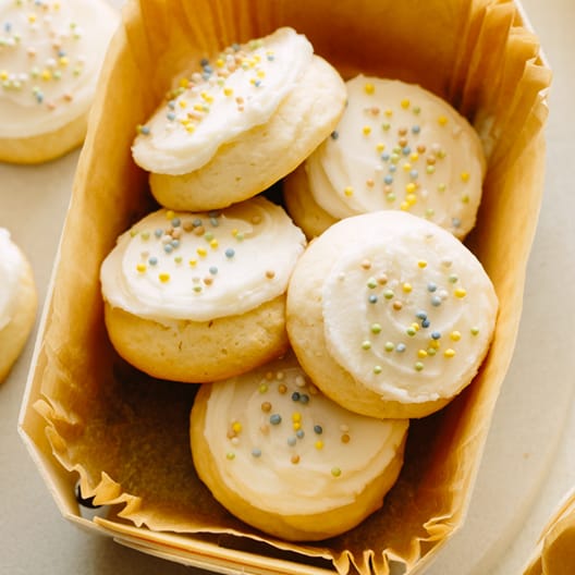 Soft and Fluffy Sugar Cookies with Vanilla Frosting
