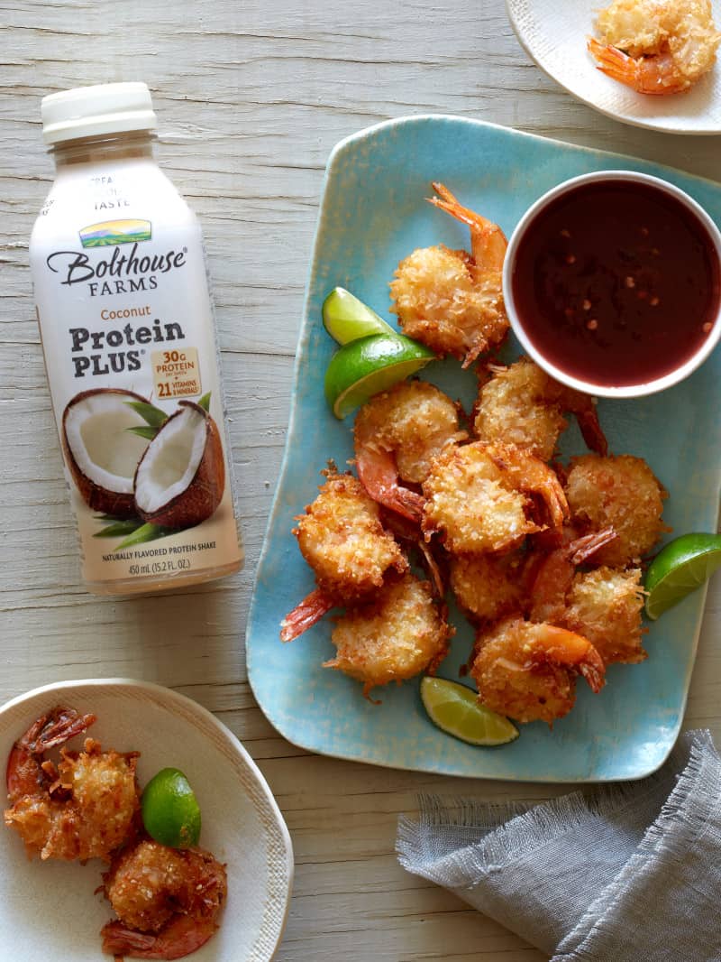 Coconut Shrimp with Raspberry Blood Orange Chile Sauce