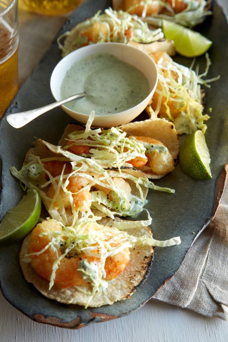 Beer Battered Shrimp Tacos Spoon Fork Bacon