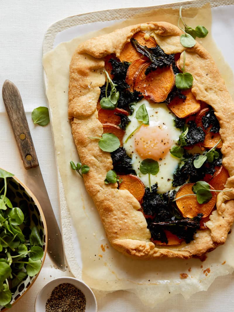 Sweet Potato and Kale Galette Spoon Fork Bacon
