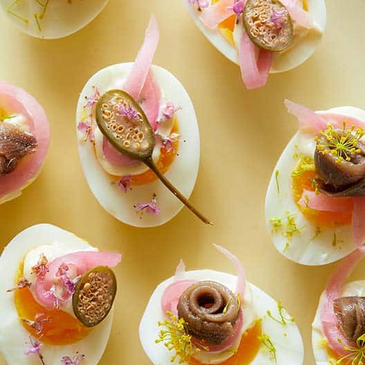 Undeviled Eggs Spoon Fork Bacon