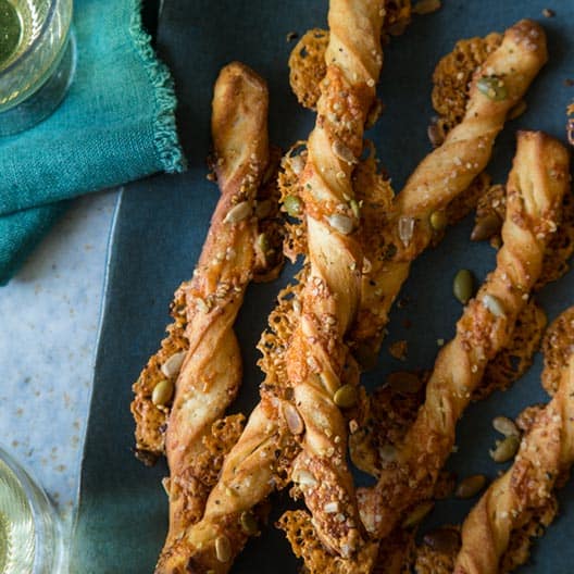 Cheesy Seeded Breadsticks Spoon Fork Bacon