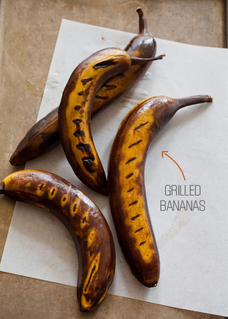 Grilled bananas for grilled banana ketchup.