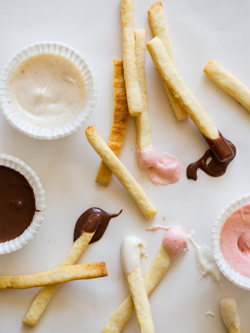 A recipe for Homemade Yan Yans with three dipping sauces.