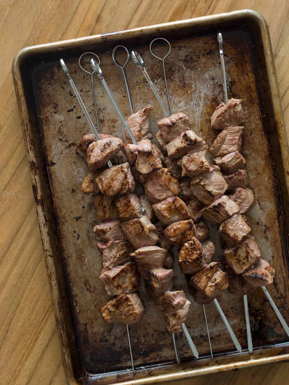 Coconut Milk Marinated Lamb Kabobs Spoon Fork Bacon