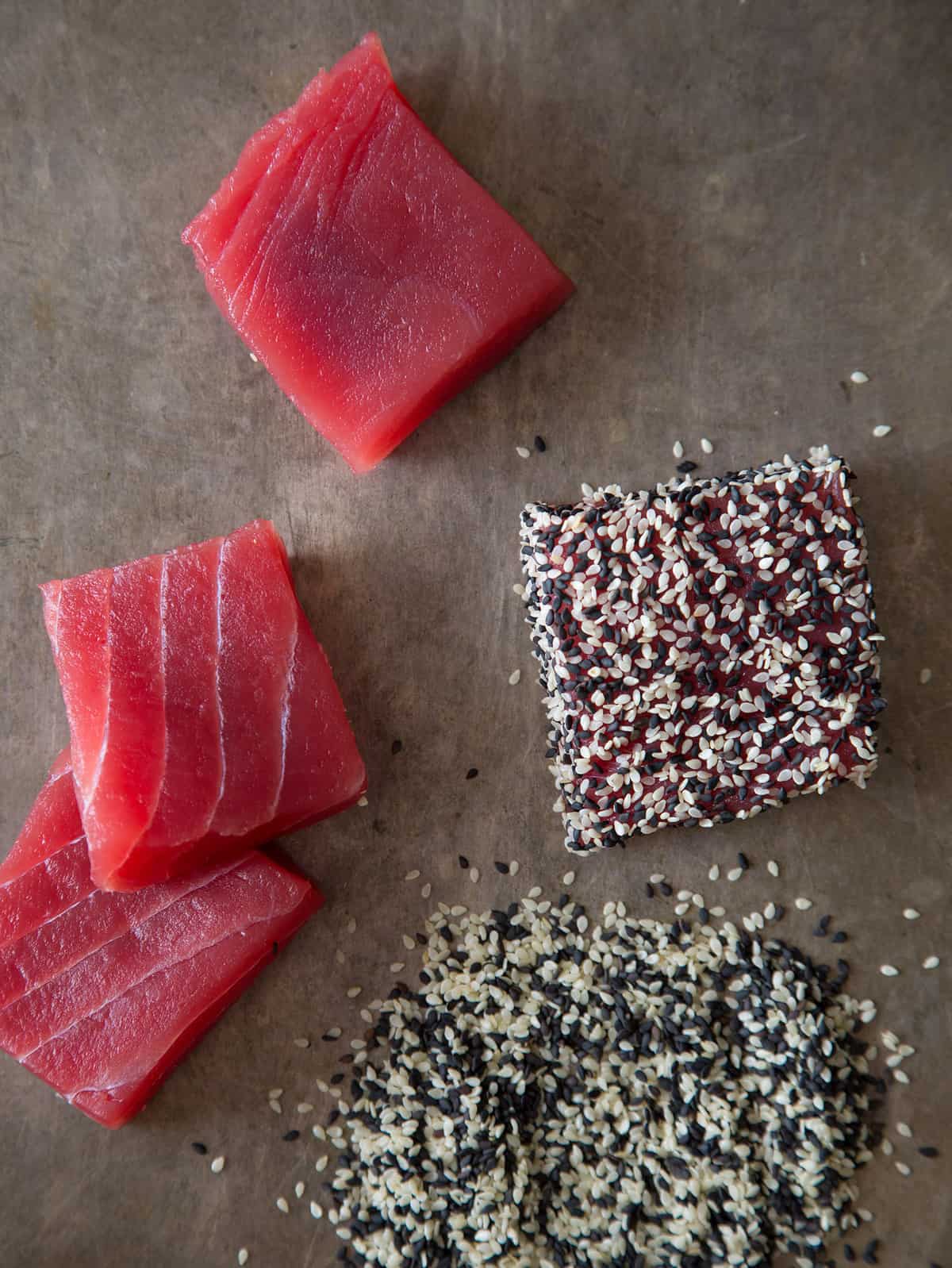 ProteinStyle Ahi Tuna Burgers Spoon Fork Bacon