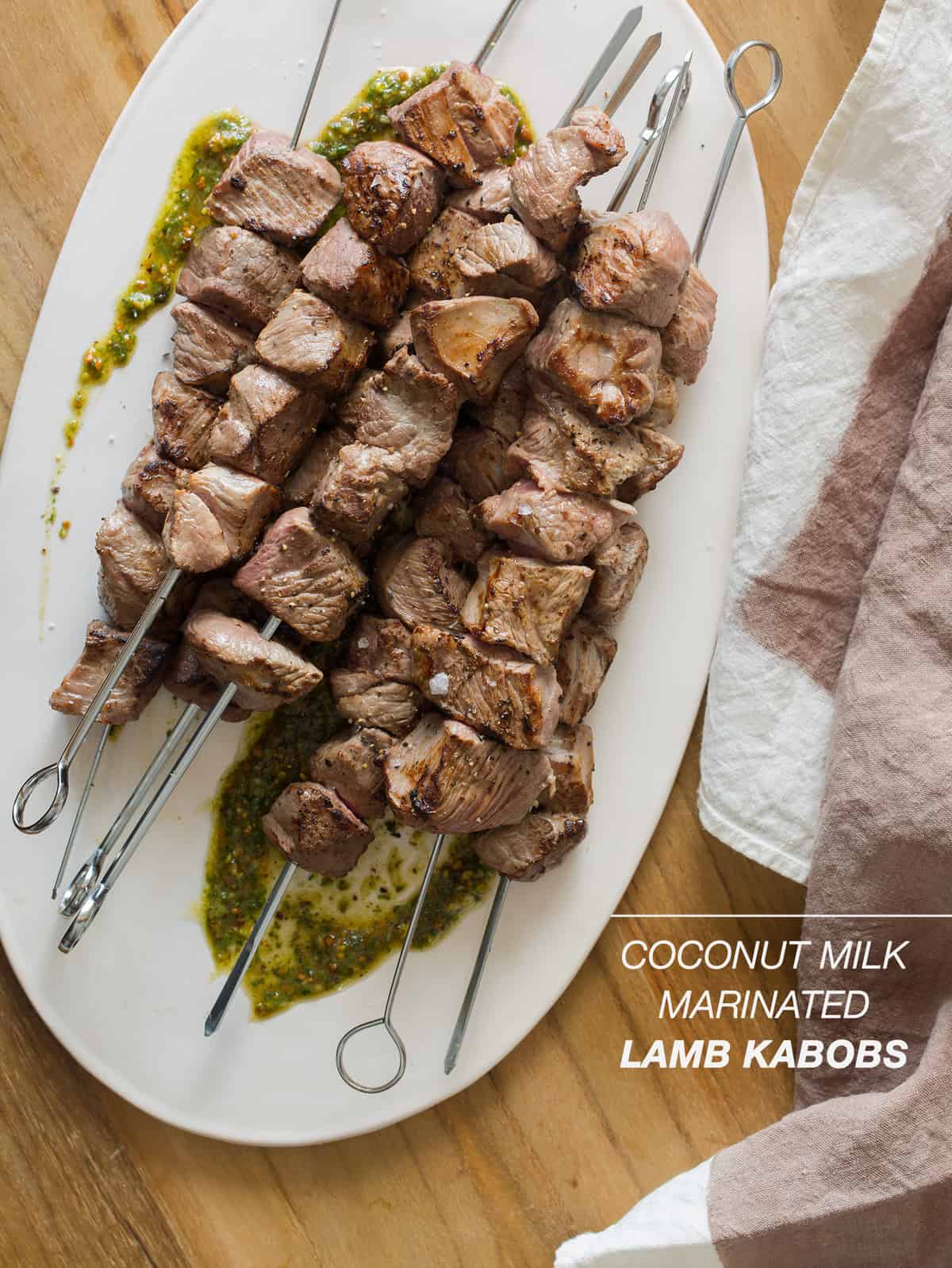 Coconut Milk Marinated Lamb Kabobs Spoon Fork Bacon