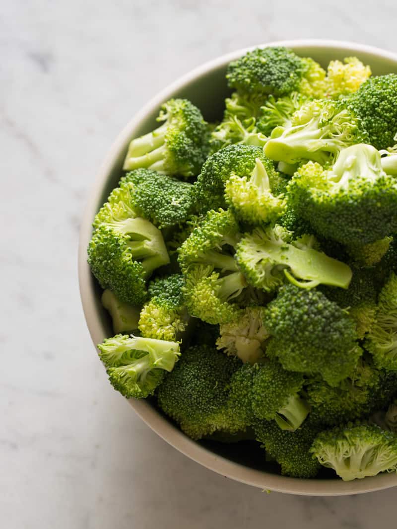 A close up of a bowl of fresh broccoli.