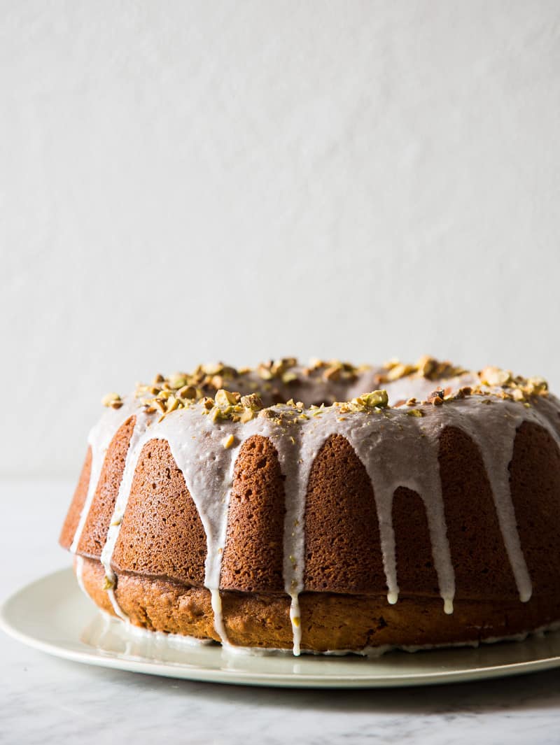 Pumpkin Cake with a Pistachio Glaze recipe