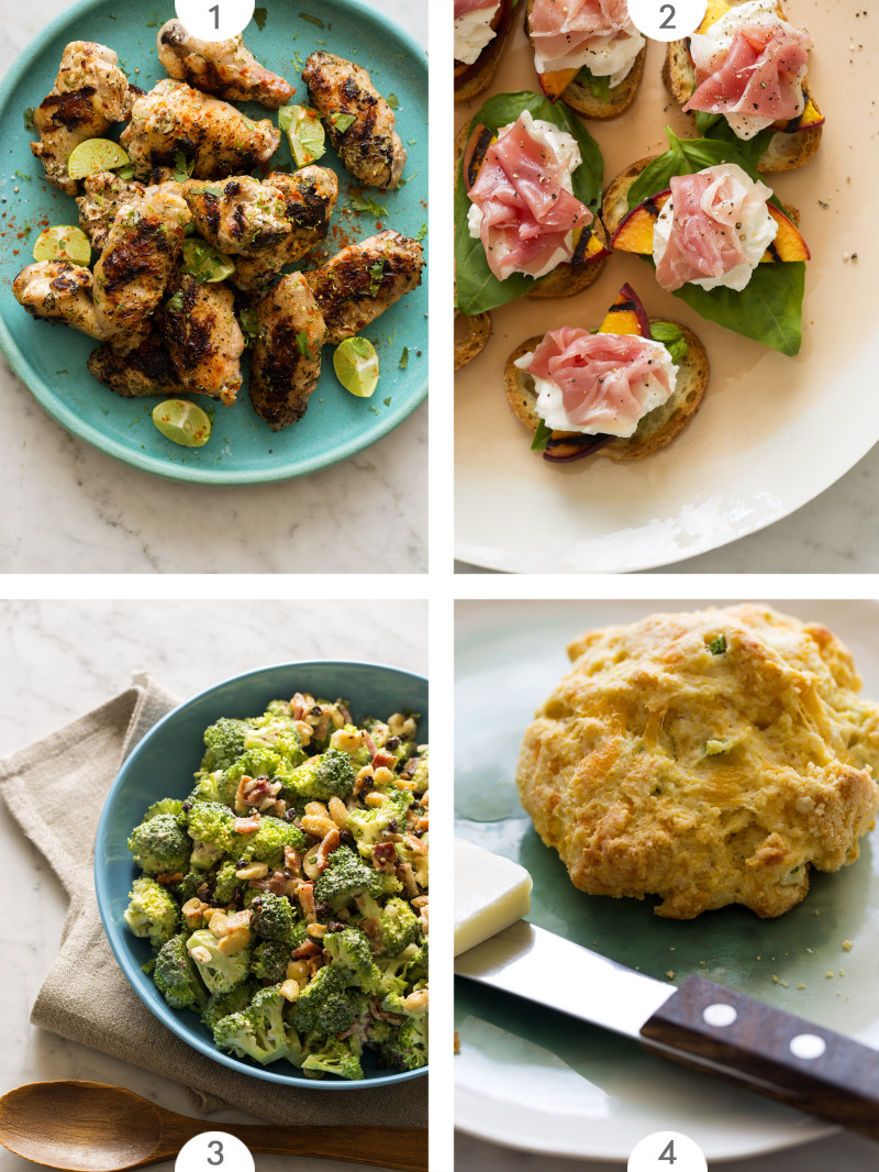 Four photo grid of Summer BBQ recipes.