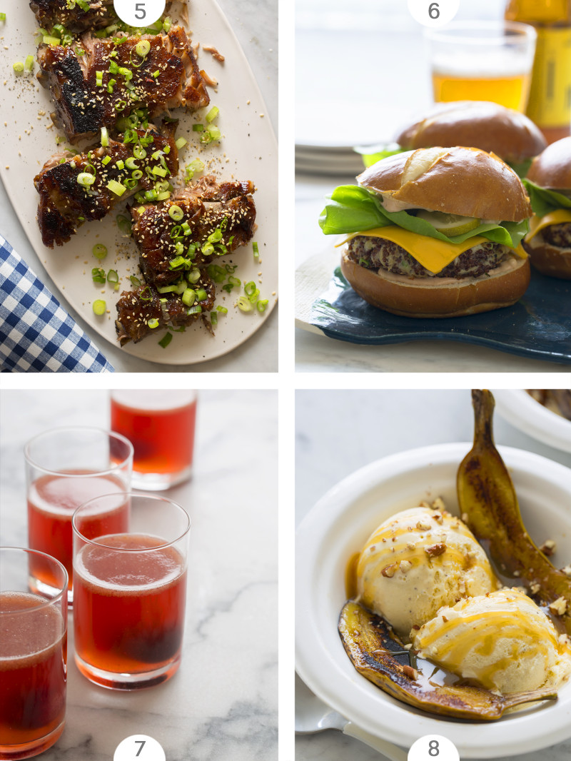 Four photo grid of Summer BBQ recipes.