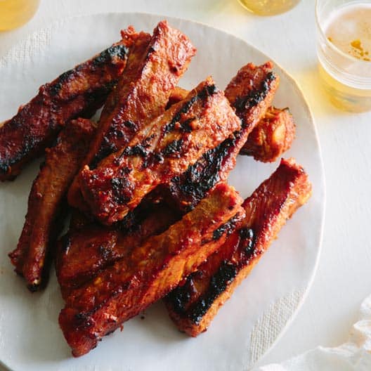 Spicy Marinated and Grilled Spare Ribs Spoon Fork Bacon