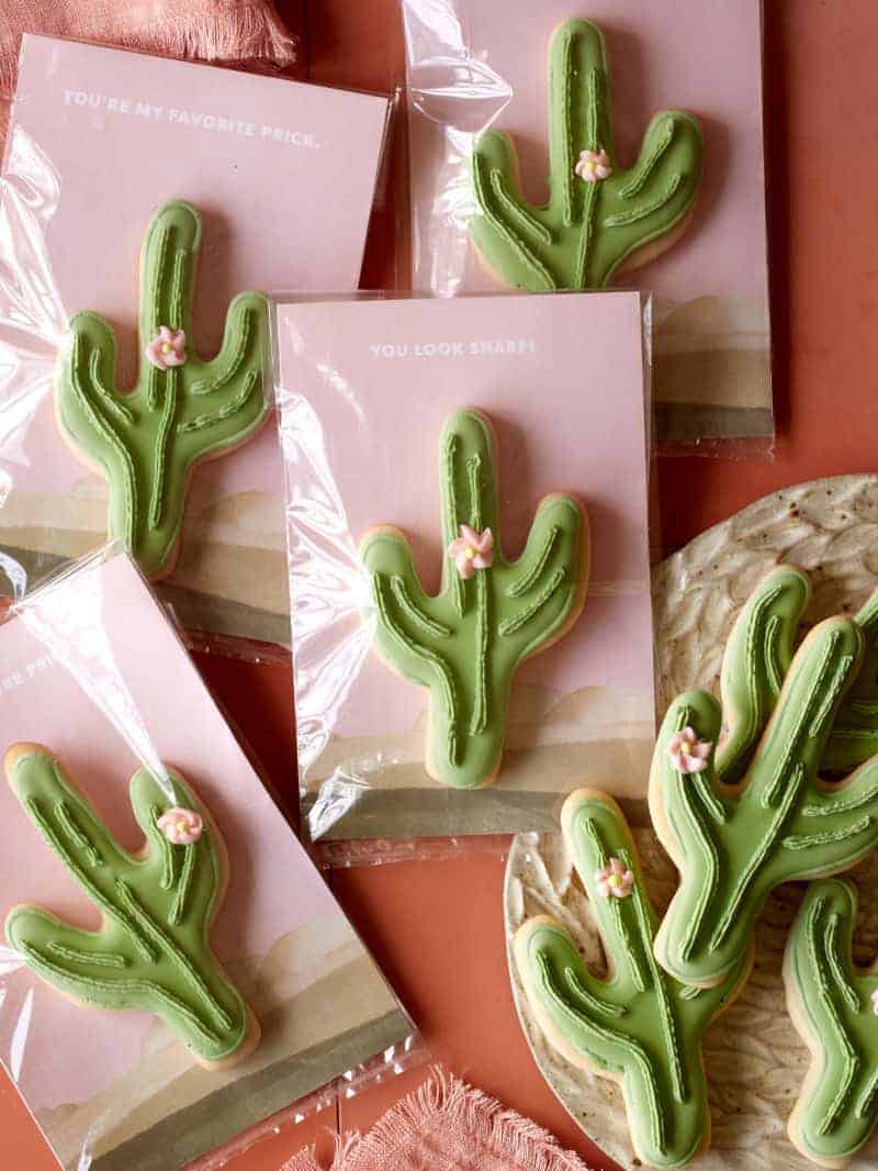 DIY cactus cookie valentines.