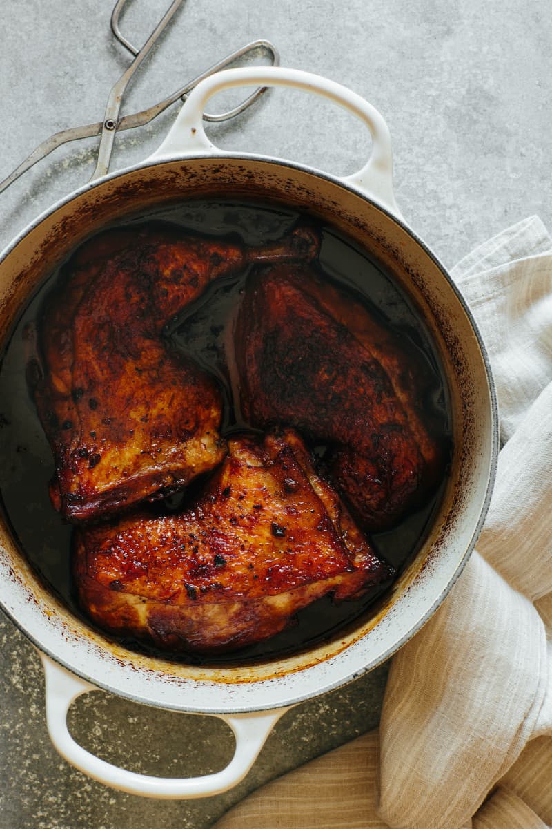 Garlic and Ginger Braised Chicken Spoon Fork Bacon