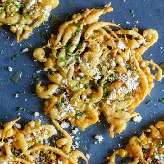 Savory Funnel Cakes Spoon Fork Bacon