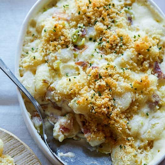 Bacon and Leek Baked Gnocchi
