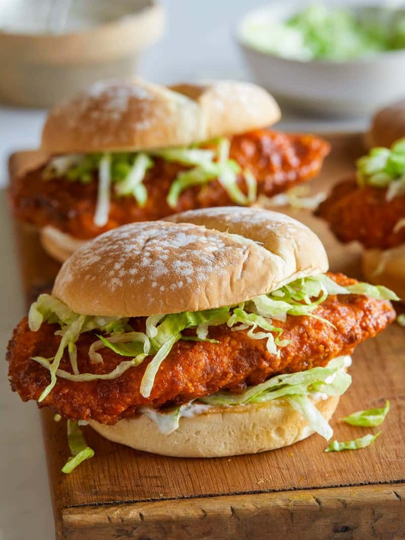 Baked Honey Hot Chicken Sandwiches | Spoon Fork Bacon