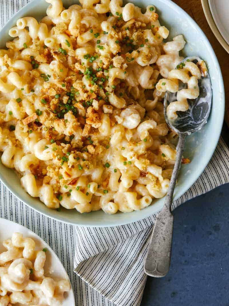 Taleggio Mac and Cheese Topped with Buttery Crackers