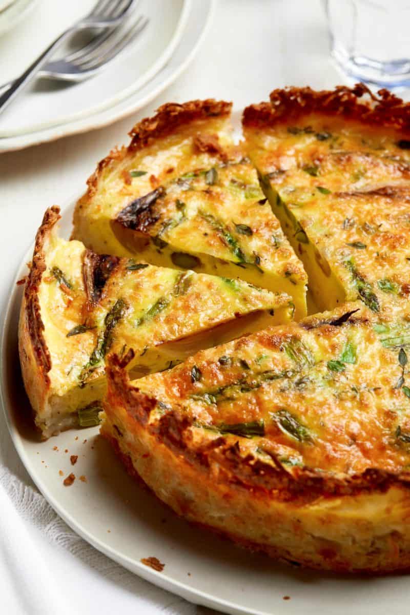 Spring Quiche with a Hash Brown Crust - Spoon Fork Bacon