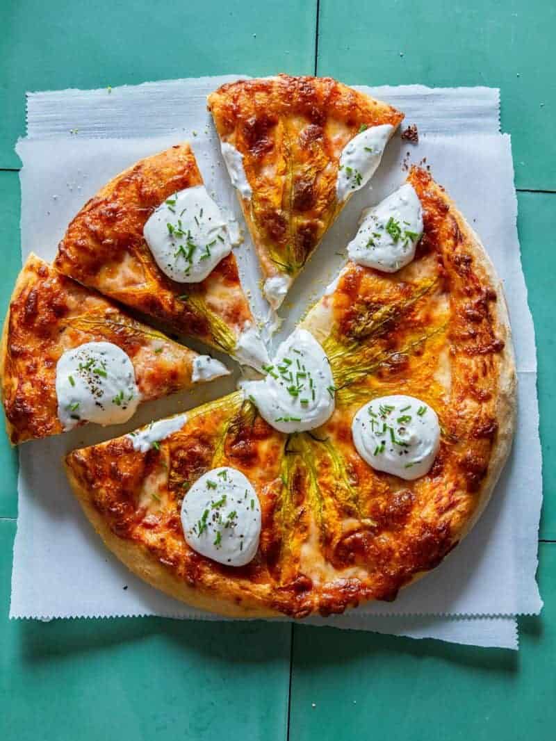 Zucchini Blossom Pizza Spoon Fork Bacon Zucchini Blossom Pizza Spoon Fork Bacon