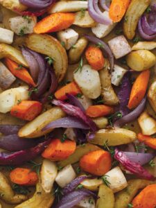A recipe for Aromatic Roasted Root Vegetables. An easy side dish!