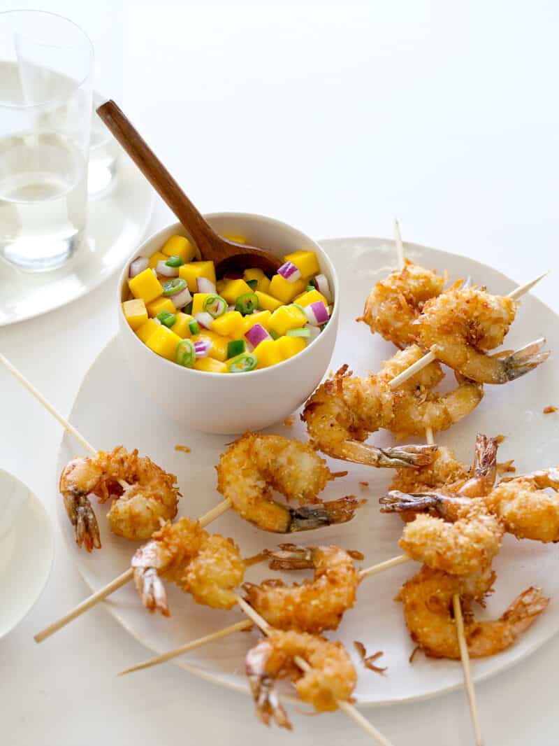 A recipe for Coconut Shrimp with a Mango Salsa