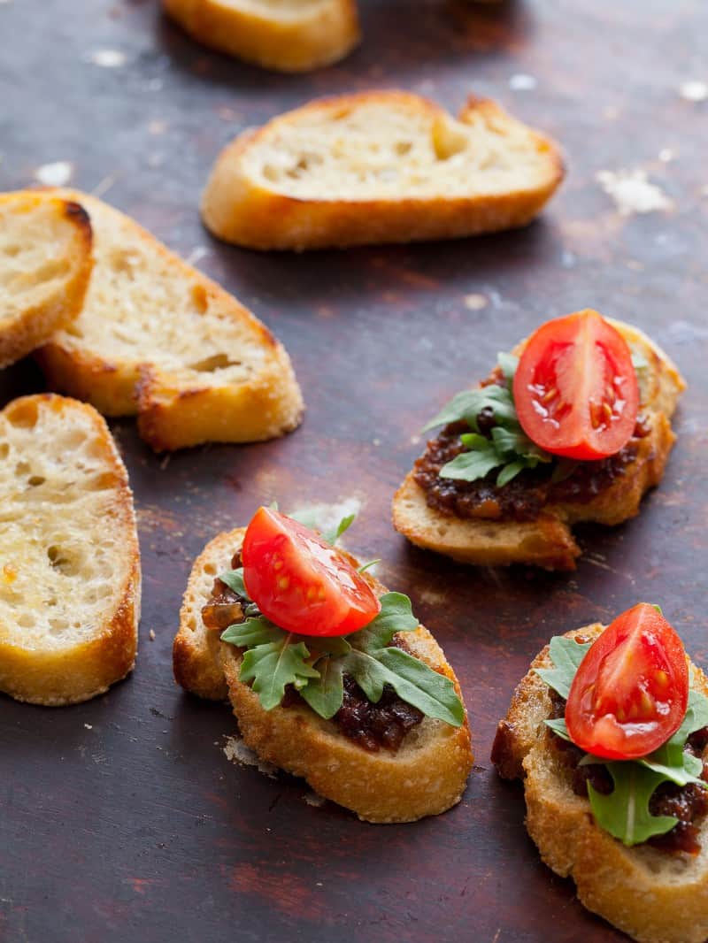 Boozy Bacon Jam recipe, perfect on crostinis.