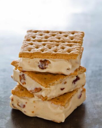 A recipe for Salted Caramel and Candied Bacon Ice Cream.