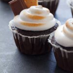 A close up of s'mores cupcakes.