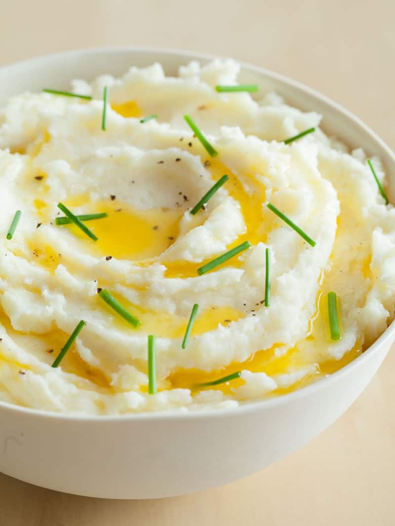 Heavenly Mashed Potatoes recipe with cottage cheese, a new years eve food. 