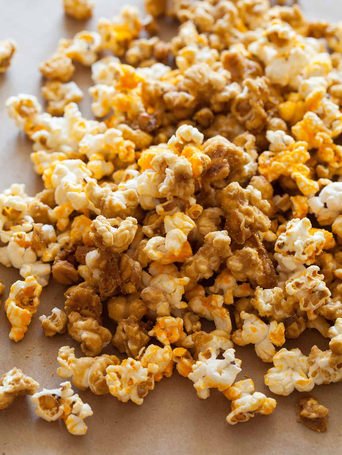 Cheddar and Caramel Popcorn Mix recipe