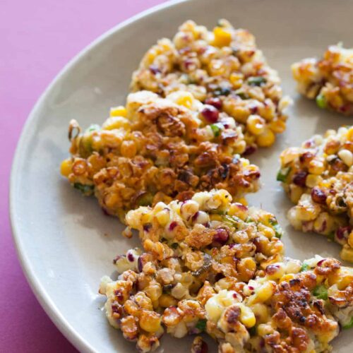 Crispy Corn Cakes Appetizer Recipe Spoon Fork Bacon