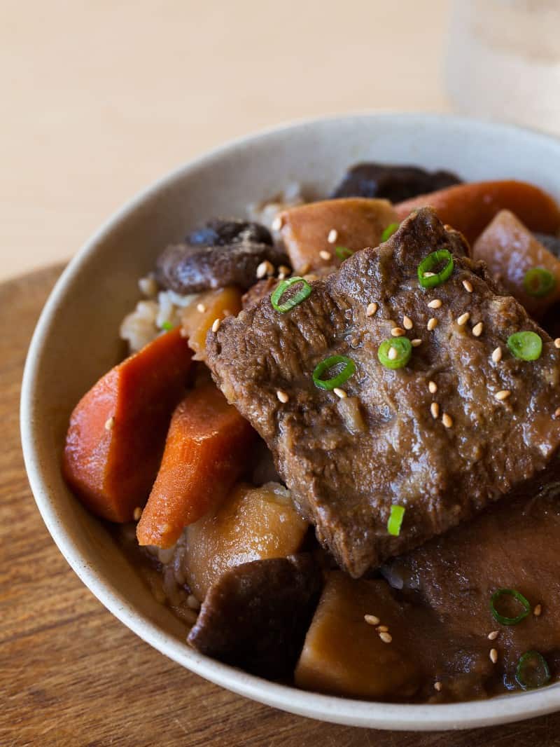 Korean style braised short rib. Galbi Jim recipe.