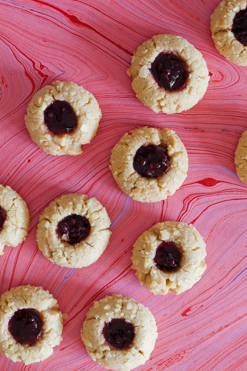 Peanut Butter and Jelly Potato Chip Thumbprint Cookie recipe.