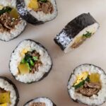 A recipe for Kimbap, which is a Korean style marinated beef sushi roll.