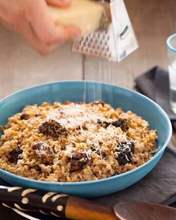 A recipe for a Wild Mushroom Farro Riotto.